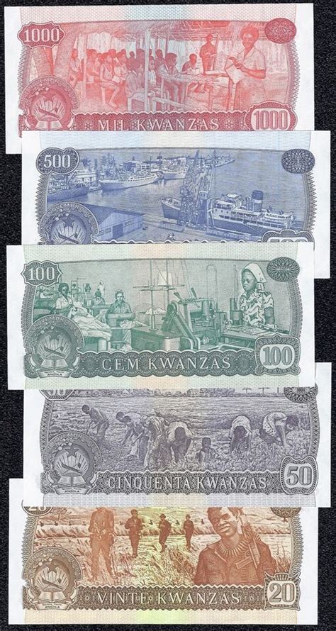 ANGOLA 20 50 100 500 1000 KWANZAS 1976 UNC SPECIMEN Full Set EBay