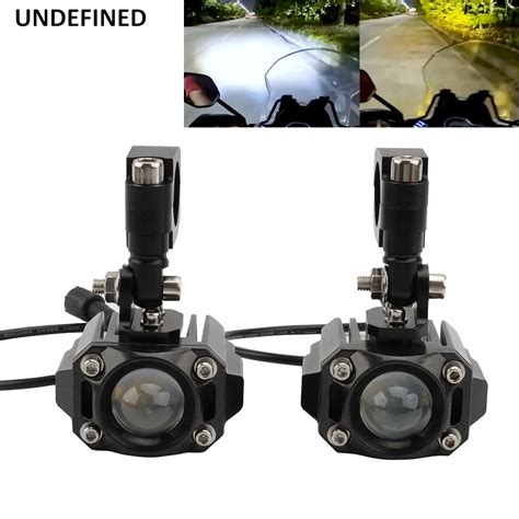 Universal Motorcycle Fog Light LED Two Color Auxiliary Spotlight