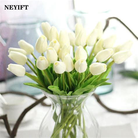 Pcs Tulipas Flores Artificiais Toque Real Flor Bouquet Tulipas