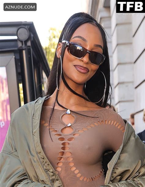 Jourdan Dunn Sexy Seen Flashing Her Nude Tits Wearing A See Through Jumpsuit At The Poster Girl