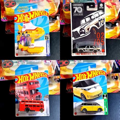 Hot Wheels The Beatles Yellow Submarine Trouble Decker Red Bus Volkswagen ID Buzz