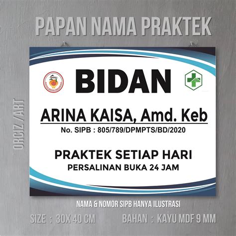 Jual Custom Papan Nama Jam Praktek Bidan Dokter Apoteker Kayu Ukuran