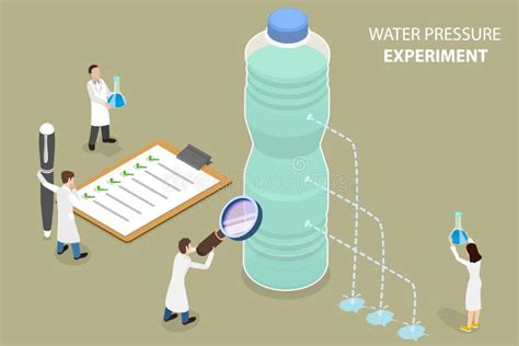 D Isometric Flat Vector Conceptual Illustration Of Water Pressure