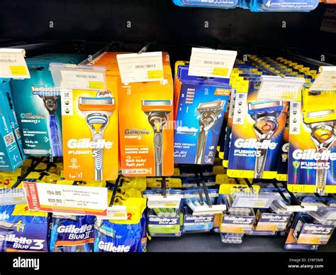 cairo egypt september   gillette razors   shelf gillette
