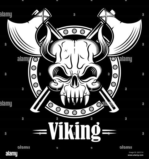 Viking Tattoo Bearded Barbarian Of Scandinavia Symbol Of Force