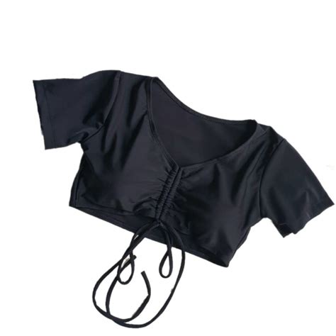 Mua Áo bikini lẻ áo bơi nữ kín đáo rút dây màu đen Vivi Shop Kèm Ảnh Thật giá rẻ nhất TecKi Vn