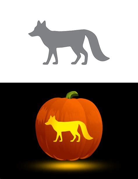 Printable Simple Fox Pumpkin Stencil