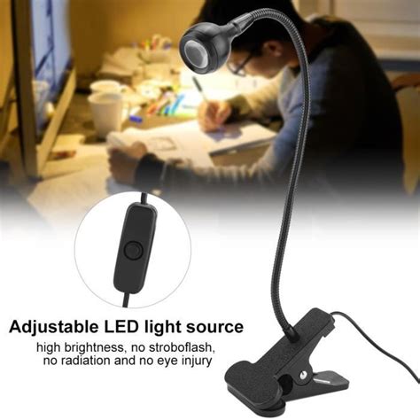 SALALIS Lampe De Bureau à LED Avec Clip Rechargeable Par USB Pour