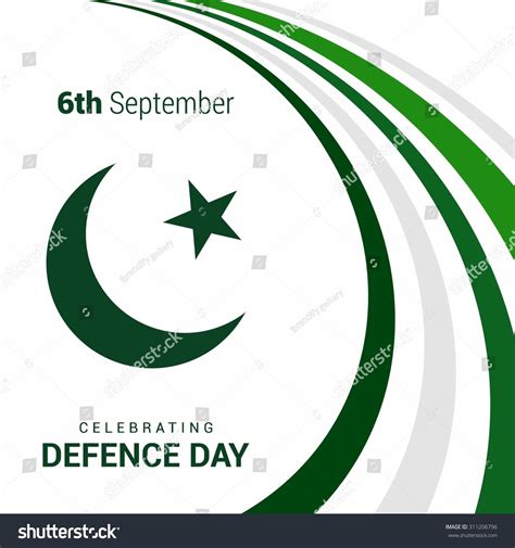 Vector 6th September Defence Day Abstract Green Lines Background