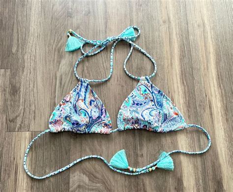 Victoria S Secret Triangle Bikini Top Size M Blue Size M From Balanced
