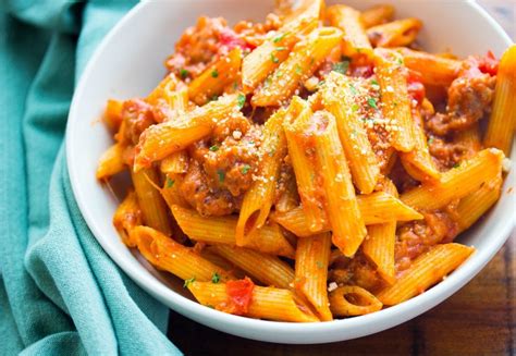 Cheesy Penne Pasta With Sausage No Plate Like Home