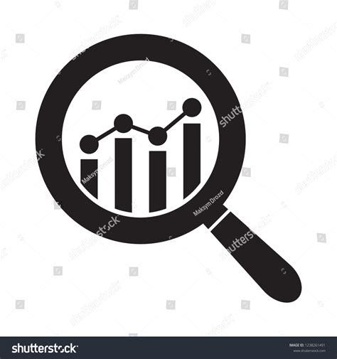 Analytic Vector Icon Magnifying Glass Bar Vector De Stock Libre De Regalías 1238261491