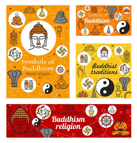 Buddhism religion, Buddhist religious symbols 16539455 Vector Art at ...