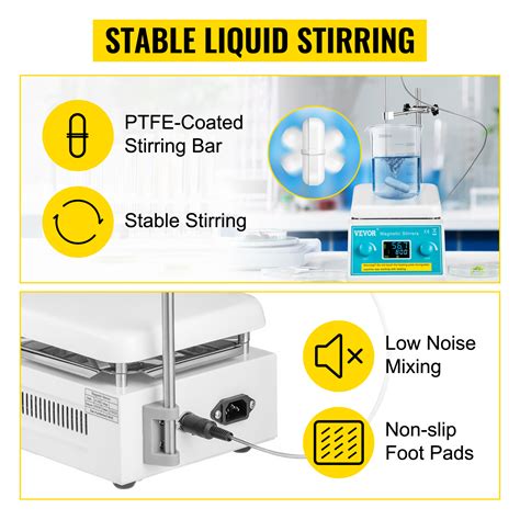 Vevor Magnetic Stirrer Hot Plate Rpm Digital Hotplate Magnetic Stirrer L Lab Heating