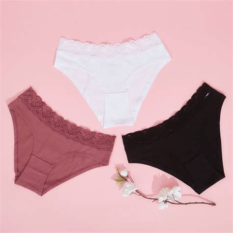 Blu Pack De Calzones Bikini Blu Algod N Con Blonda Mujer Falabella