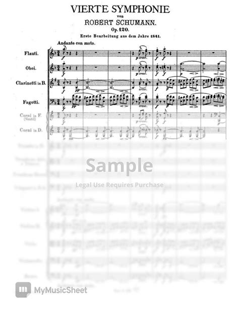 R Schumann Symphony No In D Minor Sheets By Original Score