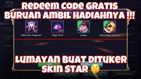 Redeem Code Mobile Legend Terbaru Skin Starlight Gratis Youtube