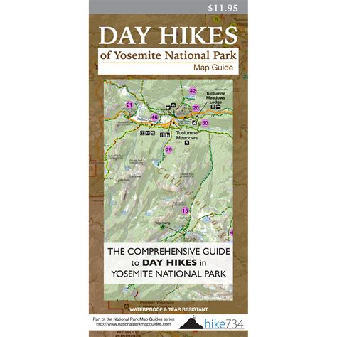 Day Hikes of Yosemite National Park Map Guide