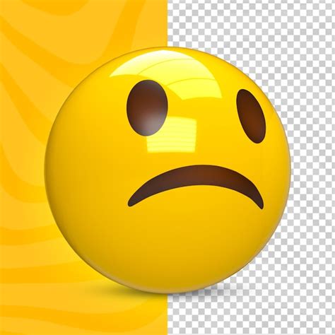 premium psd  emoji sad unhappy dejected
