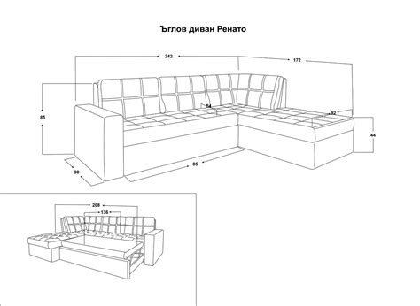 Ренато Ъглов диван - черно + сиво | Цена