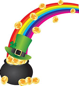 Leprechaun With Pot Of Gold Holiday Clover Barcode Vector Holiday