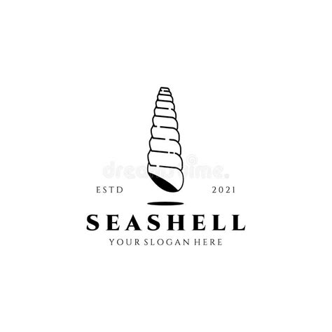 Seashell Logo Vector Illustration Template Design, Line Art Premium ...