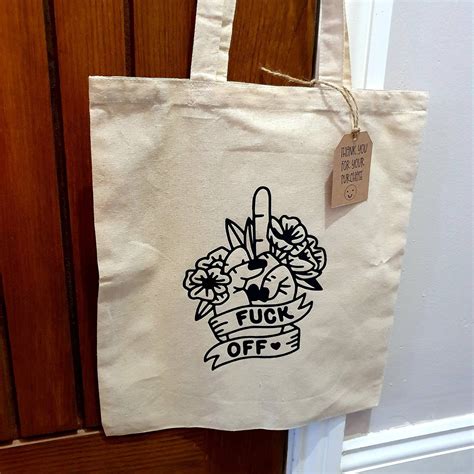 Fuck Off Tote Bag Gifts For Her Funny Tote Bag Secret Santa Gifts Etsy