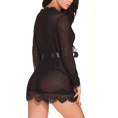 Sexy Lingerie Sleepwear Women Lace Robe Babydoll Nightwear G String Mini Dress EBay