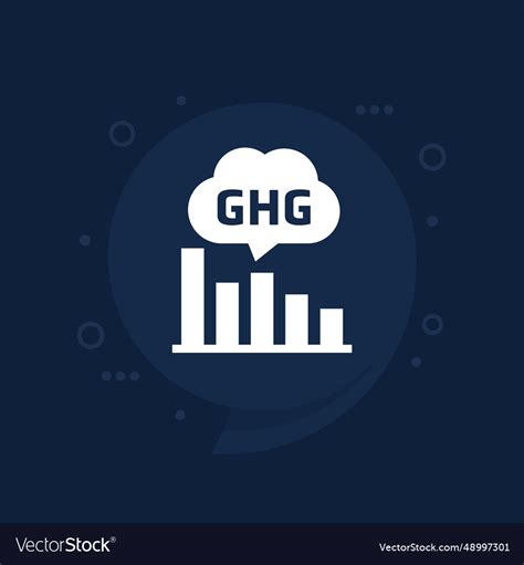 Ghg greenhouse gas emissions levels chart icon Vector Image