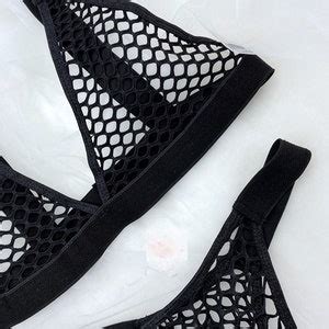 Sexy Fishnet Lingerie Set Black Erotic Costume Transparent Etsy