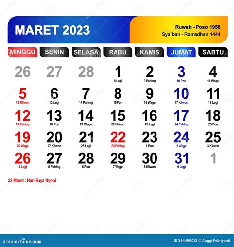 Kalender Bulan Maret 2023 Lengkap Dengan Hari Libur I