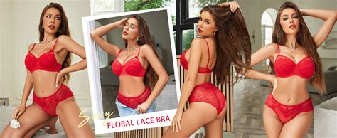 Avidlove Womens Lingerie Sexy Floral Lace Bra And Panty Sets Piece Mini Babydoll Amazon