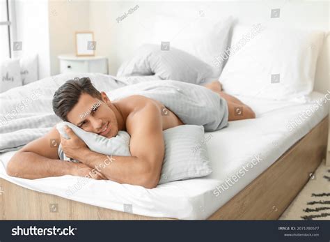 Handsome Naked Man Bed Stock Photo 2071780577 Shutterstock