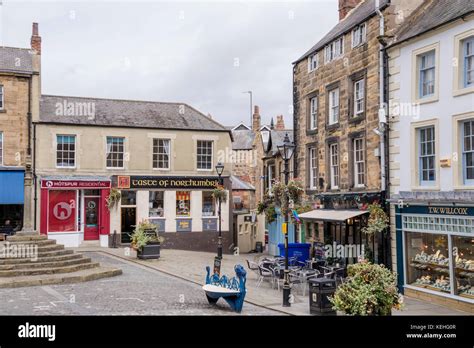 historic town centre  alnwick northumberland england uk stock photo alamy