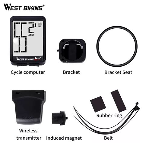 Велокомпьютер West Biking 12 программ, черный