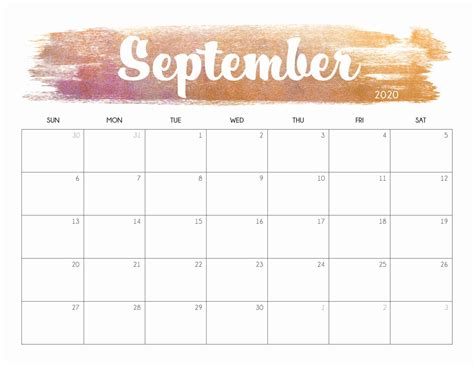 September Printable Calendar