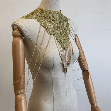 Gold Flower Lace Bikini Body Chain Necklace Jewelry Etsy