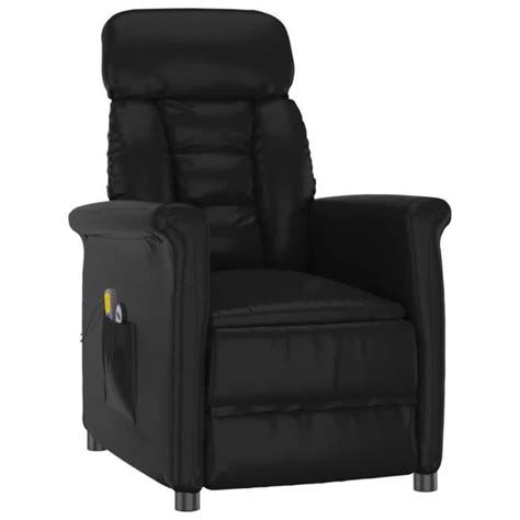 Viesurchoix Fauteuil inclinable électrique de massage Noir Similicuir