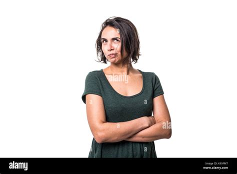 Bright Brunette Girl Isolated On A White Background Stock Photo Alamy