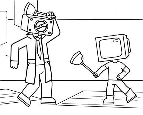 Speakerman And Tv Woman Coloring Page Download Print Or Color Online