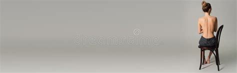 Back View Of Half Nude Woman Stock Image Image Of Chair Background