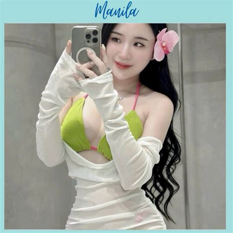 SG Express Swimwear Women S Beach Bikini Triangle Top Yellow Blue Chip Mixed With Long