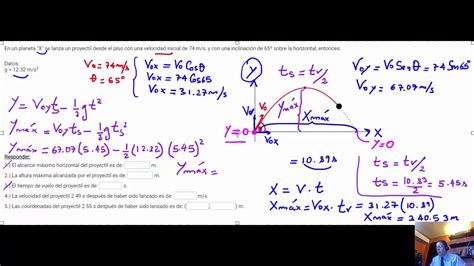 MOVIMIENTO PARABÓLICO DE UN PROYECTIL LANZADO DESDE EL PISO YouTube