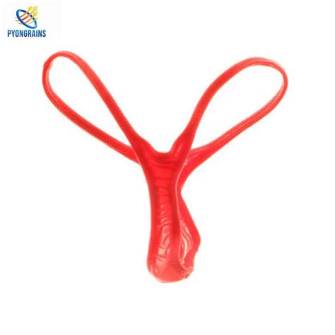 Pyongrains Bikini Men Sexy String Homme Nylon Lingerie Underwear Mens Thongs Low Rise Solid