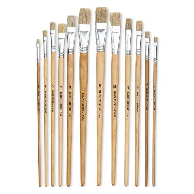 Blick Essentials Value Brush Set - Flat Brushes, Bristle, Set of 12 | BLICK Art Materials