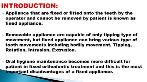 Orthodontic Fixed Appliances Ppt