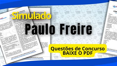 Simulado Paulo Freire Prepara O Para Concursos De Pedagogia