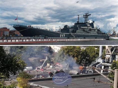 New photos show catastrophic damage to Russian large landing ship Minsk ...