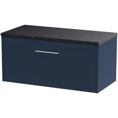 Hudson Reed Juno Wall Hung Drawer Vanity Unit With Sparkling Black