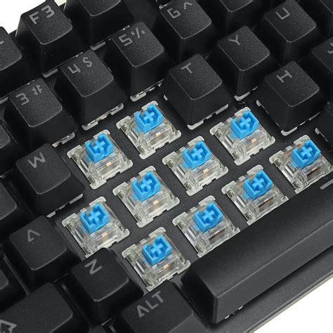 Wired Mechanical Keyboard Keys Hot Swappable Blue Switch Suspended Keycaps Rgb Backlit Gaming